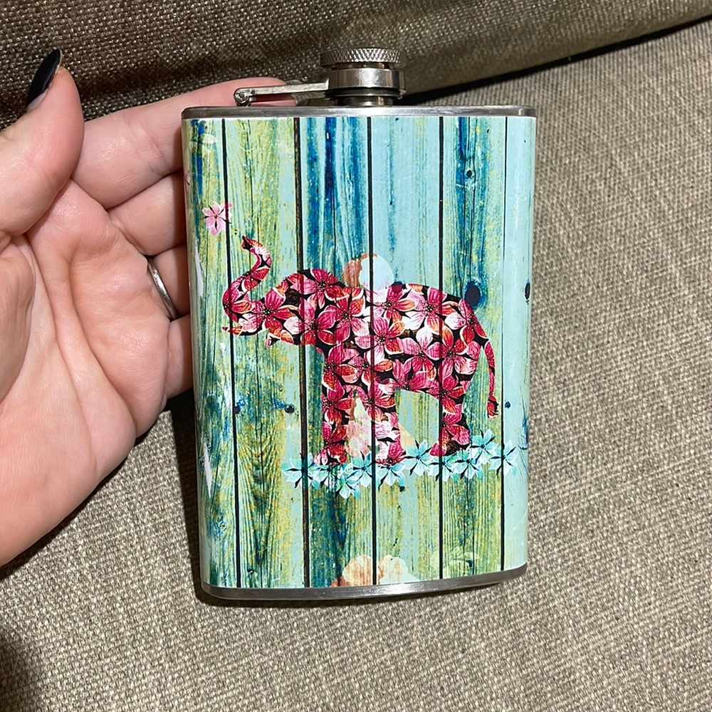 Floral Elephant Flask